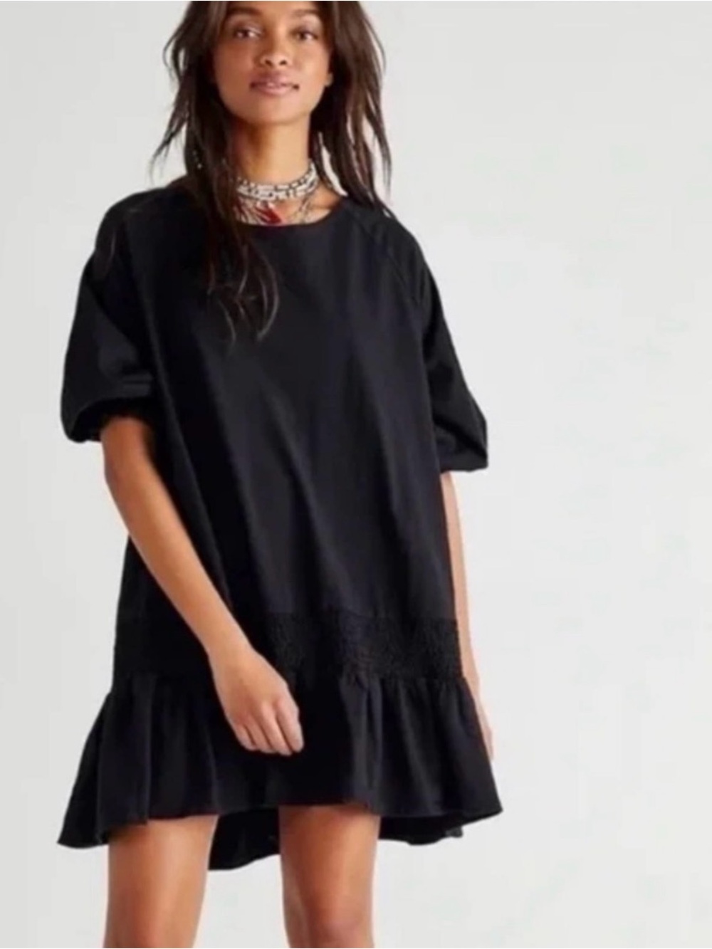 NWT Free People Beach Jenny Mini Dress in Black